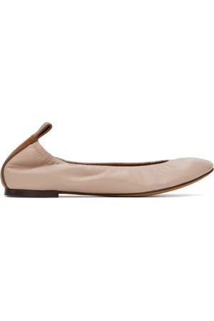 Lanvin Beige Leather Ballerina Flats