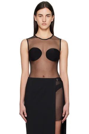 Nensi Dojaka Padded Bra Sleeveless Sheer Bodysuit