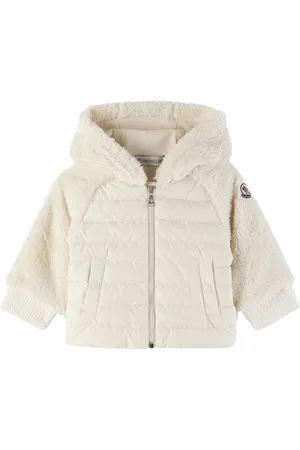 Moncler Baby White Fleece & Quilted Down Jacket