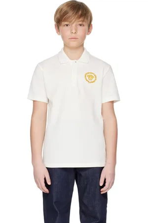 VERSACE Kids White Short-Sleeved Polo
