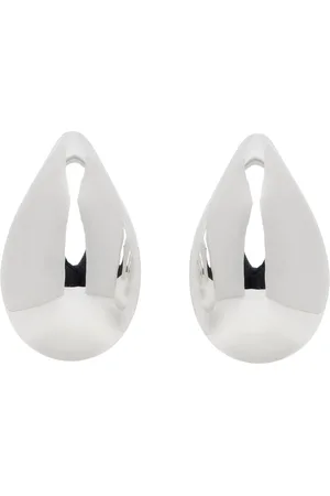 Bottega Veneta Silver Large Drop Earrings