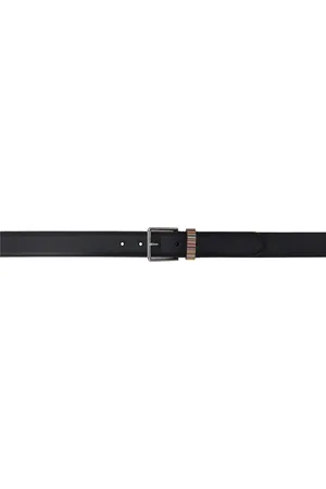 Paul Smith Black Signature Stripe Keeper Belt