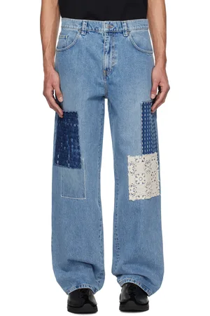 Axel Arigato Blue Patchwork Relaxed Jeans