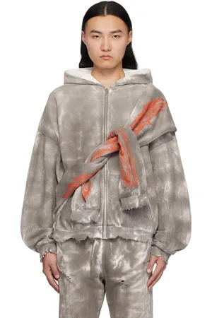 We11 Done Gray Muddy 4 Sleeves Hoodie