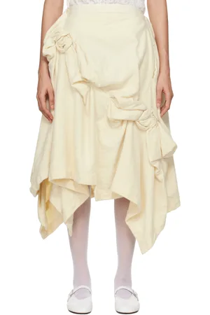 Comme des Garçons Off-White Wool Midi Skirt