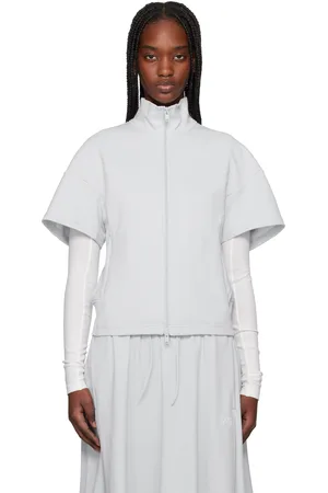 Y-3 Gray 3-Stripes Short Sleeve Track Jacket