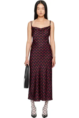Marine Serre Black All Over Moon Slip Dress