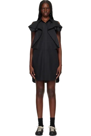 SACAI Black Poplin Minidress