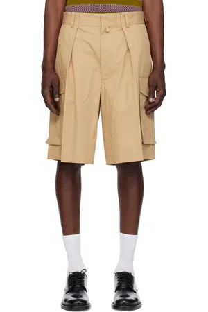 DRIES VAN NOTEN Beige Pleated Cargo Shorts