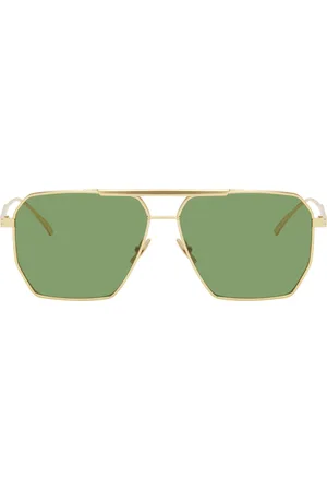 Bottega Veneta Gold Classic Aviator Sunglasses