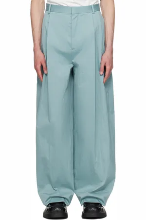 Bottega Veneta Blue Compact Cotton Trousers