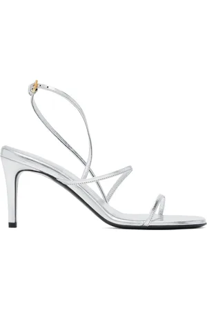 Khaite Silver Loop Heeled Sandals
