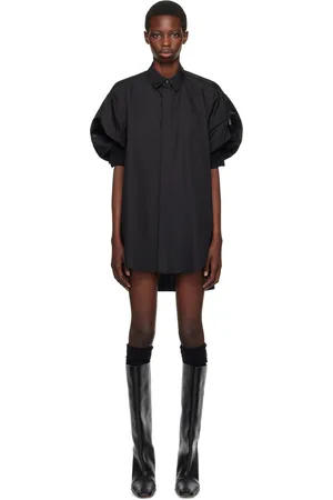 SACAI Black Puff Sleeve Minidress