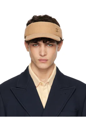 VALENTINO GARAVANI Tan Vlogo Signature Visor Cap