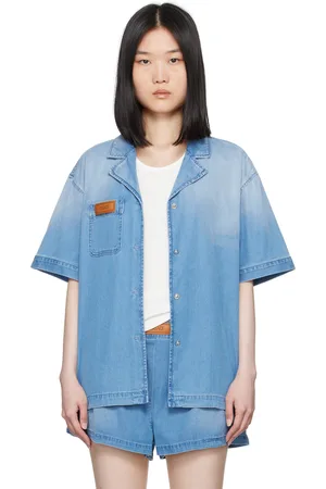 VERSACE Blue Patch Denim Shirt