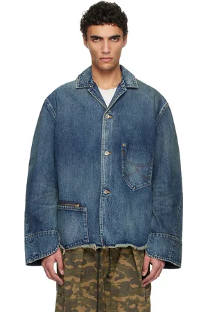 DOUBLET Blue Used Finish Denim Jacket