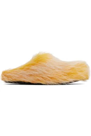Marni Yellow Long Hair Calfskin Fussbett Slip-on Loafers