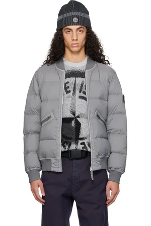 Stone Island Gray Quilted Down Jacket