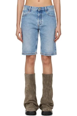 The Attico Blue Washed Denim Shorts