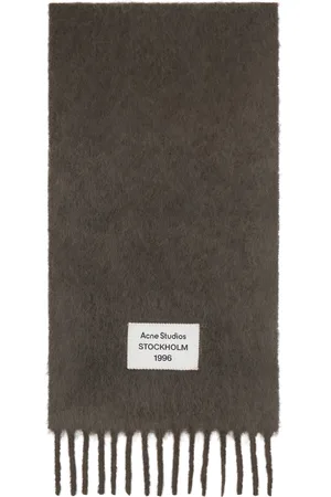 Acne Studios Gray Fringe Alpaca Scarf