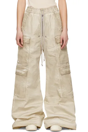 Rick Owens Beige Hollywood Double Cargo Jumbo Belas Jeans