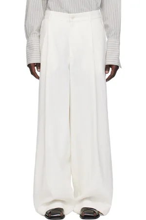 DRIES VAN NOTEN Off-White Pleated Trousers