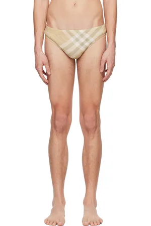 Burberry Tan Check Swim Briefs