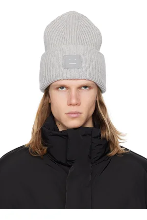 Acne Studios Gray Large Face Logo Beanie