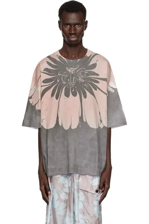 DRIES VAN NOTEN Pink & Gray Printed T-shirt