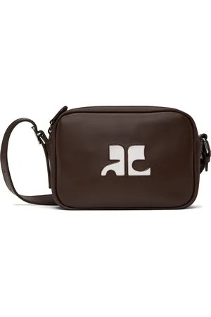 Courrèges Brown Reedition Leather Camera Bag