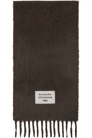 Acne Studios Gray Fringe Alpaca Scarf