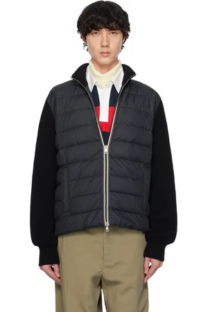 Moncler Black Padded Cotton Zip-Up Down Jacket