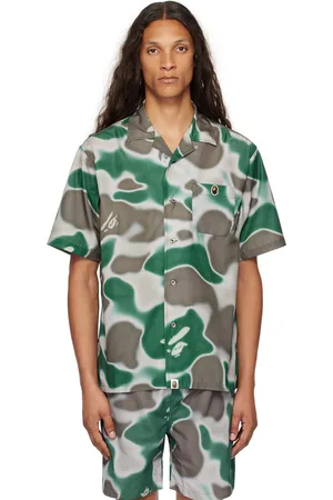 BAPE Green & Gray Liquid Camo One Point Shirt