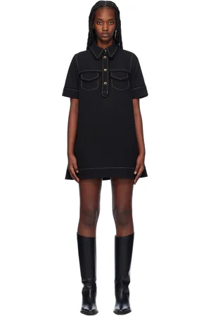 Ganni Black Crepe Minidress