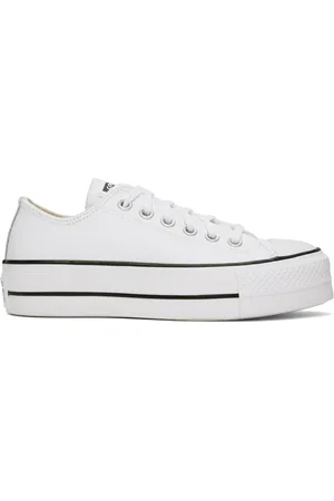 Converse White Chuck Taylor All Star Platform Leather Low Top Sneakers