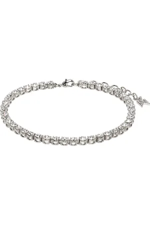 Amina Muaddi Silver Tennis Anklet