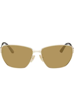Balenciaga Gold Rectangular Sunglasses