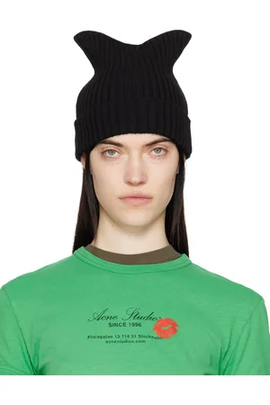 Acne Studios Black Ribbed Square Beanie