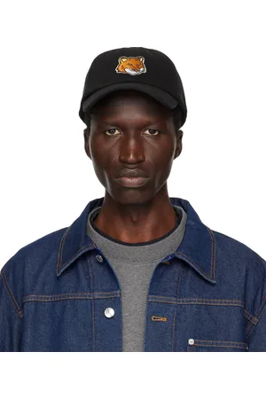 Maison Kitsuné Black Large Fox Head Embroidery Cap
