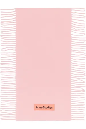 Acne Studios Pink Fringe Wool Scarf