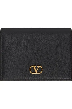 VALENTINO GARAVANI Black VLogo Signature Grainy Calfskin Wallet