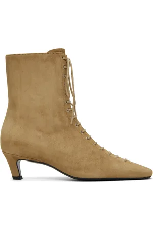 Totême Tan Suede Lace-Up Boots