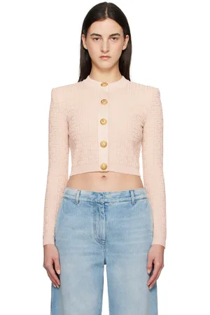 Balmain Beige PB Labyrinth Knit Cardigan