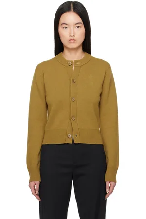 Ami Khaki Wool Knit Ami de Coeur Crewneck Cardigan