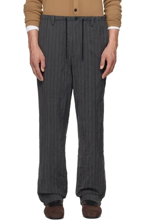 DRIES VAN NOTEN Gray Drawstring Trousers