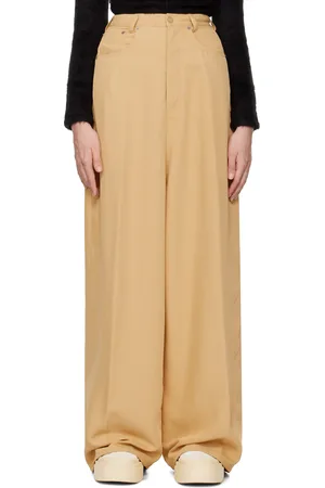 Maison Margiela Yellow Fluid Viscose Twill 5 Pocket Trousers