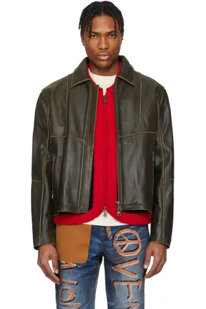 Andersson Bell SSENSE Exclusive Brown Dreszen Zip-Up Leather Jacket