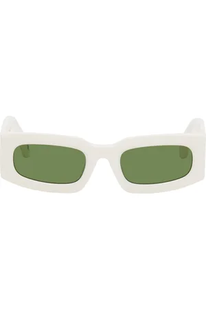 OFF-WHITE White & Green Cary Sunglasses