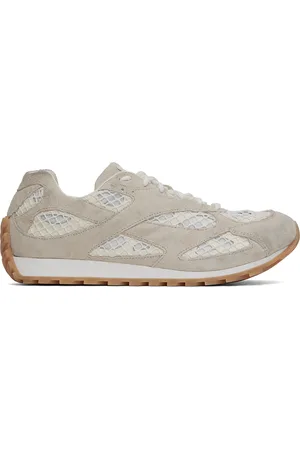 Bottega Veneta White & Gray Orbit Sneakers