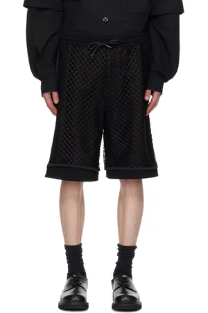 JUUN.J Black Net Layered Shorts